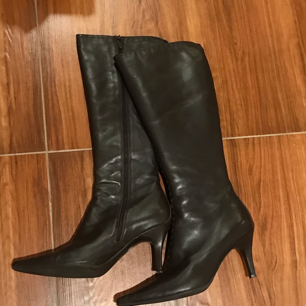Franco Sarto Dark Brown Pointy Knee High Boots